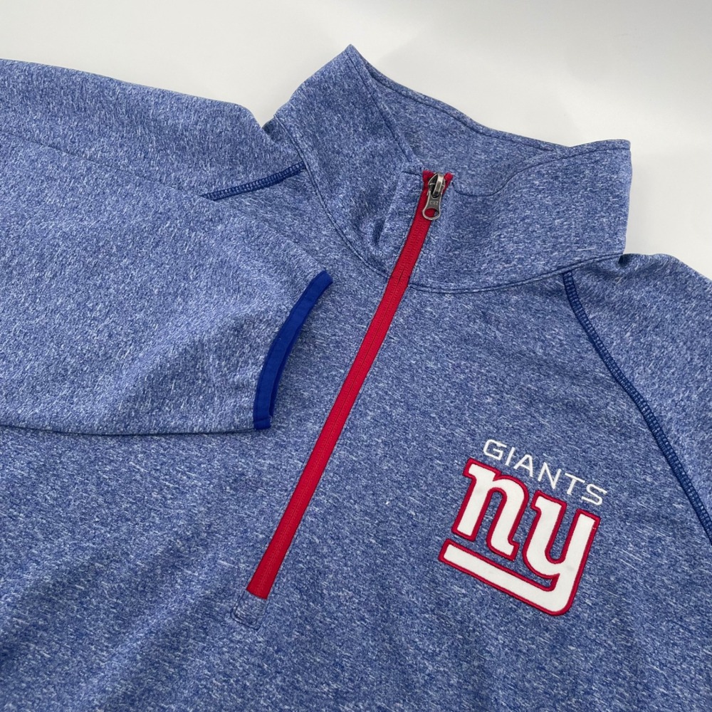 NFL Team Apparel Pullover Mens 3XL Blue NY Giants Quarter Zip